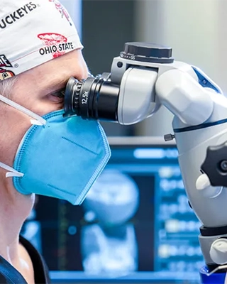 An image of Dr. Thompson working